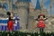 Disney main characters, Mickey and Minnie dancing in the Dreams Come True performance in Magic Kingdom Orlando Florida