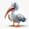 Disney Pixar-style Pelican Character In 3d - Uhd Image