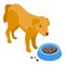 Disobedient food dog icon, isometric style