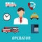 Dispatcher or operator profession icons