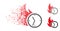 Dispersed Dot Halftone Deadline Burn Clock Icon