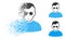 Dispersed Dotted Halftone Blind Man Icon with Face