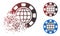 Dispersed Dotted Halftone Global Casino Chip Icon