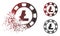 Dispersed Pixel Halftone Litecoin Casino Chip Icon