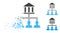 Dispersed Pixelated Halftone Bank Clients Icon