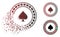 Dispersed Pixelated Halftone Casino Roulette Icon