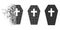 Dispersed Pixelated Halftone Coffin Icon