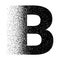 Dispersion Exploding Particles Capital Letter B Black White