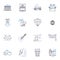 Display advertising line icons collection. Banners, Clicks, Impressions, CPM, DSP, Programmatic, Algorithms vector and