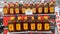 A display of bottles of Fireball Cinnamon Whisky  with background bokeh at a Binneys liqour store in Springfield, Illinois