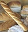 Display of bread in shop window of bakery