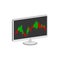 Display with Candlestick Trading Chart, Stock Market symbol.