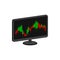 Display with Candlestick Trading Chart, Stock Market symbol.