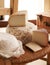 Display Of Cheese On Rustic Chair