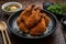 display of Dakgangjeong, a Korean crispy chicken dish