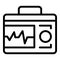 Display defibrillator icon, outline style