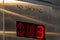 The display of the elevator monitor with the number 3 is red, close-up, the inscription do not smoke above the display, and the