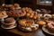 display of freshly baked pastries, pies, and other sweet treats