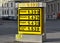 Display of fuel prices at a service station