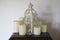 Display of pillar candles and candle holder