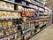 A display of snacks cracker aisle at a Whole Foods Market Grocery Store