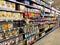 A display of snacks cracker aisle at a Whole Foods Market Grocery Store