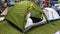Display of tents for camping outdoor