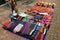 Display of traditional textile at the street market in Montevideo, Uruguay