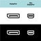 DisplayPort and Mini DisplayPort icons