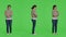 Displeased person acting sad and discouraged posing over isolated greenscreen