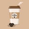 Disposable coffee cup icon