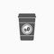 Disposable coffee cup icon with coffee beans logo, coffee, drink, beverage