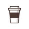 Disposable coffee cup outline icon, flat design style. Takeaway paper coffee cup vector illustration