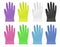 Disposable  color vector plastic or nitrile gloves