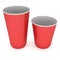 Disposable drink cups. Red paper mug