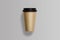 Disposable eco paper craft cups for coffee or tea to go. Mock up. Zero waste, plastic free concept.