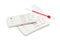 Disposable express hepatitis test kit on white background