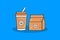 Disposable hot coffee cup vector icon illustration. Food and drink object icon design concept. Happy breakfast, Coffee shop. Hot c