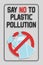 Disposable plastic. Banning plastic bottles of detergents. Say no to plastic pollution. Pollution problem concept. illustration