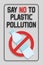 Disposable plastic. Banning plastic bottles. Say no to plastic pollution. Pollution problem concept. illustration