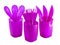 ..Disposable plastic picnic utensils. Bright set of dishes. Cutlery