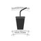 disposable soda cup with a straw simple icon. drink isolated icon