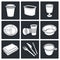 Disposable tableware Icons