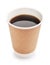 Disposable takeaway cups with coffee