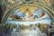 Disputation of the Holy Sacrament. The Renaissance fresco by Raphael in Stanze di Raffaello, Vatican Museum, Italy
