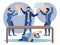 Dispute conflict in company vector illustration flat