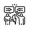 disputes on forum line icon vector illustration