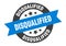 disqualified sign. round ribbon sticker. isolated tag