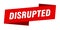 disrupted banner template. ribbon label sign. sticker