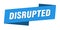 disrupted banner template. ribbon label sign. sticker